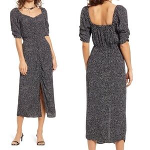 OPEN EDIT  Black Brush Dot Dress Sz S